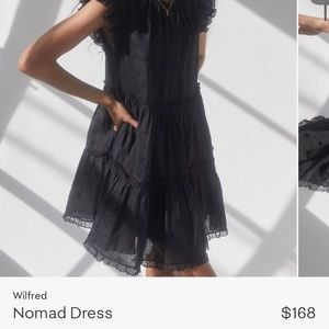 Aritzia Black Ruffle Sleeve Dress